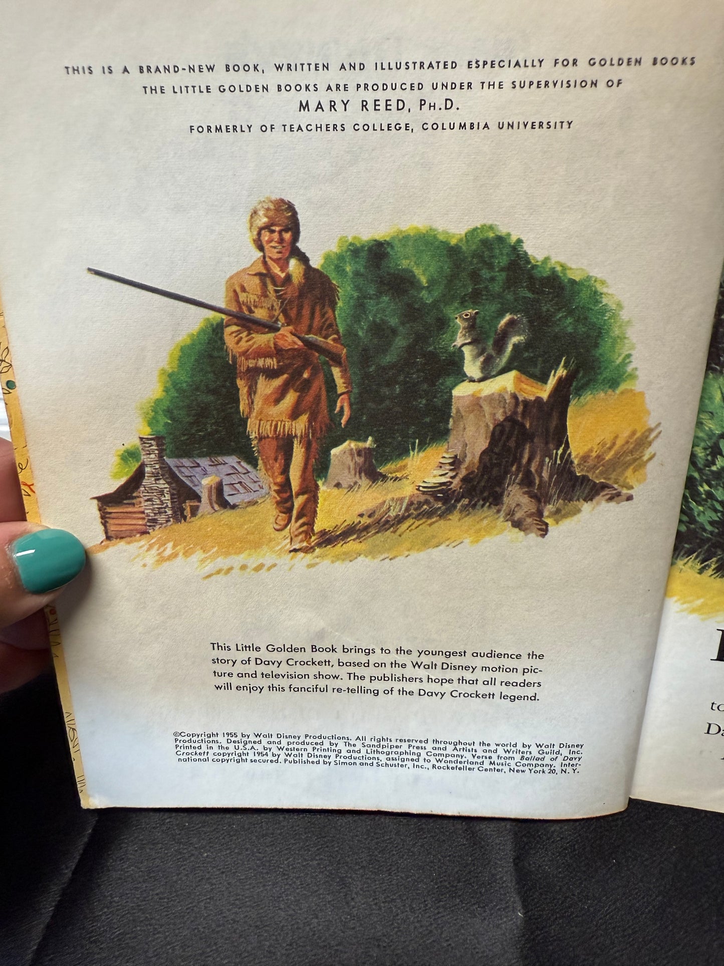 Walt Disney Davy Crockett King of the Wild Frontier Children's book 1st ed 1955