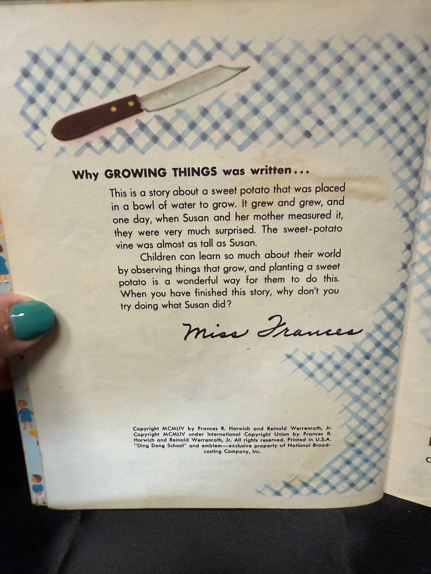 Growing Things DING DONG School Book Miss Frances 1st ed