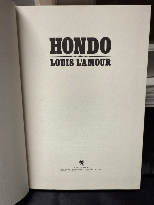 Louis L'Amour Hondo Hardcover 1983