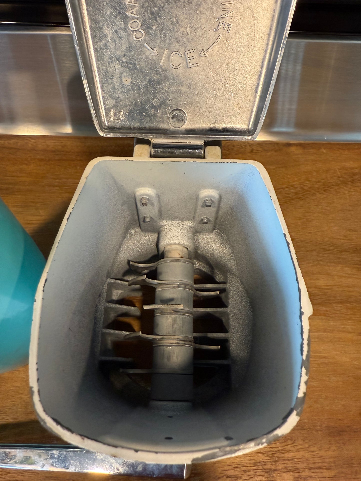 Sears Wall Mount Hand Ice Crusher Vintage Teal