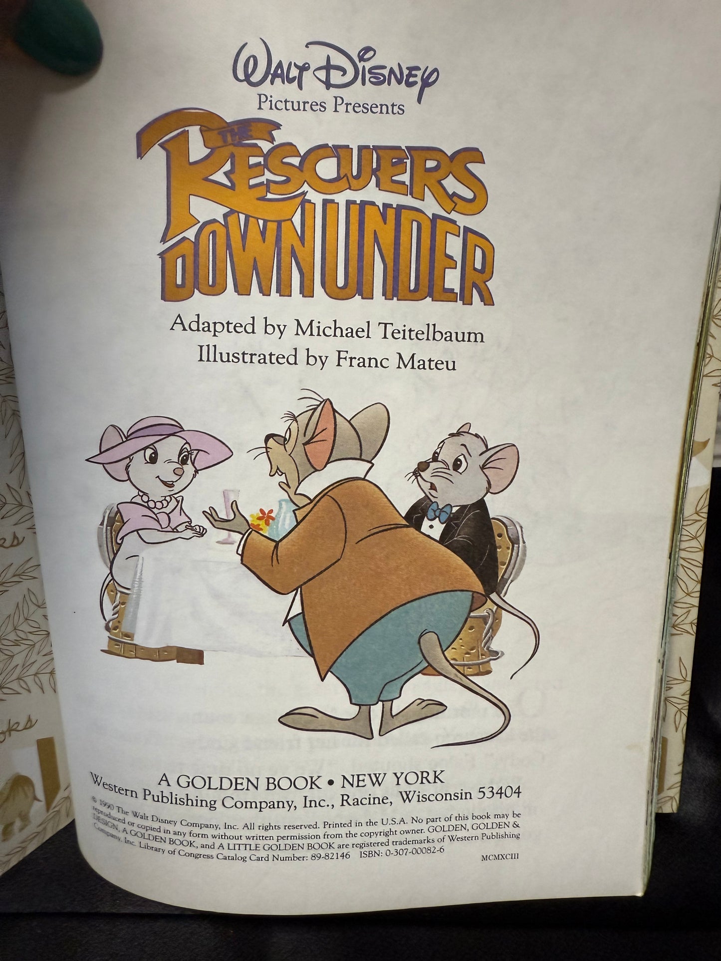 The Rescuers Down Under Walt Disney 1990 Little Golden Book