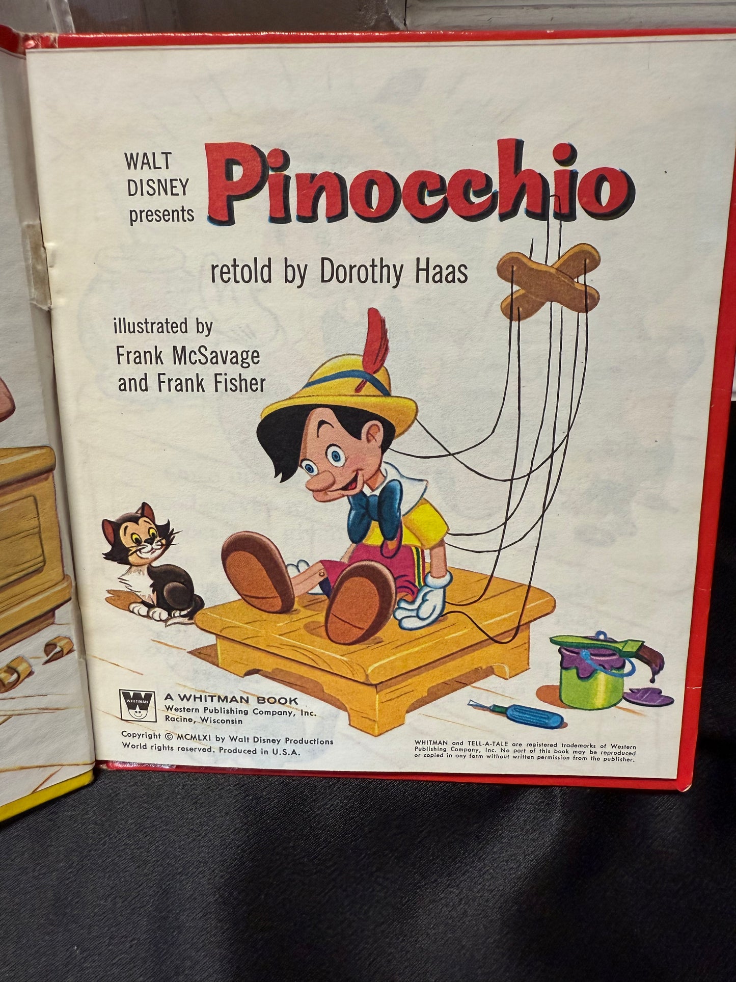 Pinocchio A Tell-A-Tale Book 1st ed 1963