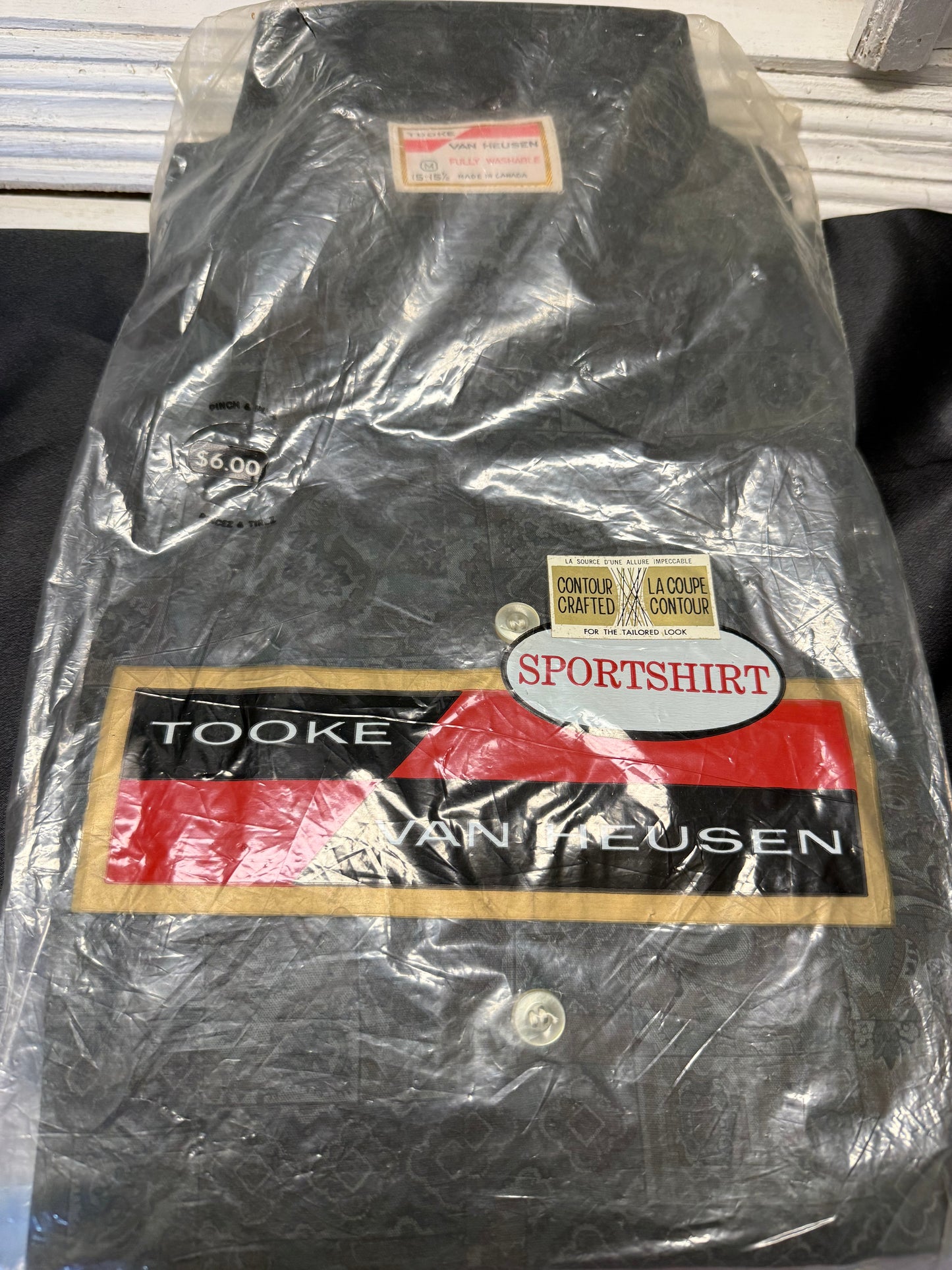 Tooke Van Heusen Vintage Brown Pasley Shirt Short Sleeve