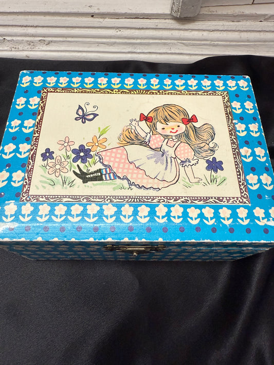 Vintage Girls Ballerina Jewelry Music Box