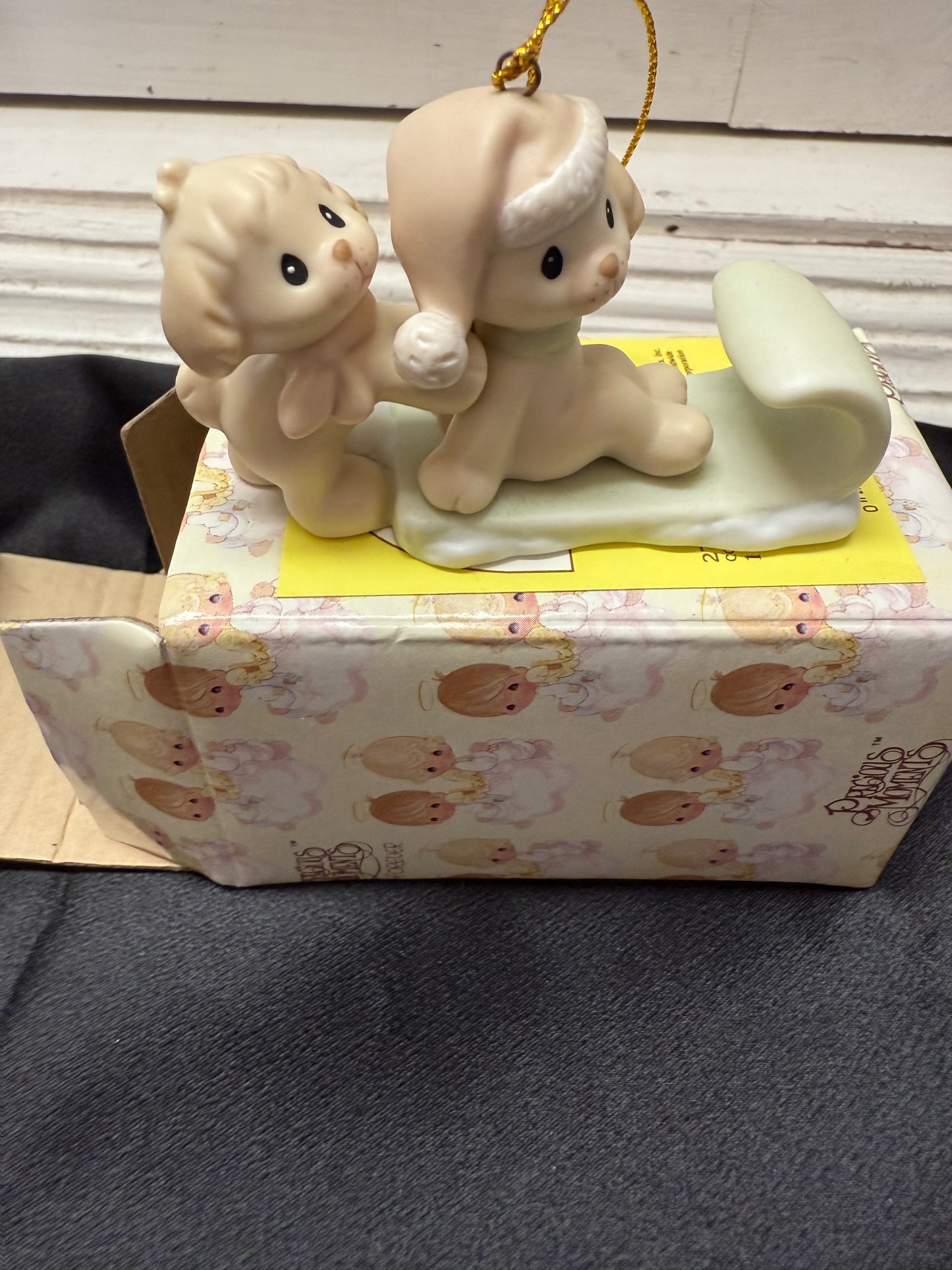 Precious Moments Puppies on a Sled Christmas Ornament Boxed