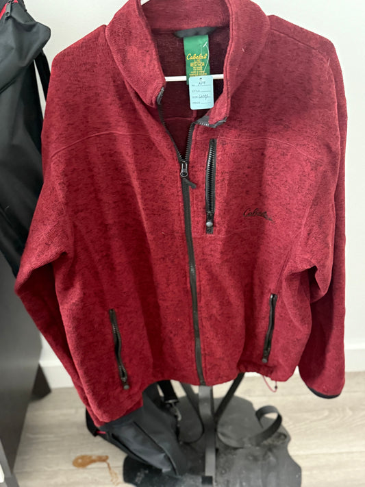 Cabelas Large Zippered Jacket Large Red/Black Gently Worn